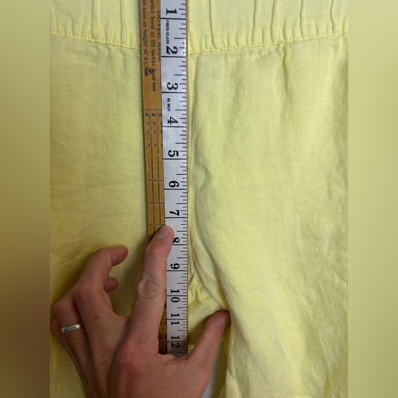 PureJill Garment Died 100% Linen Butter Yellow Pull on pants Size S Natural - Picture 6 of 13